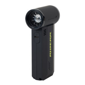 Riderr Airstorm Fan – portable motorcycle cooling fan.