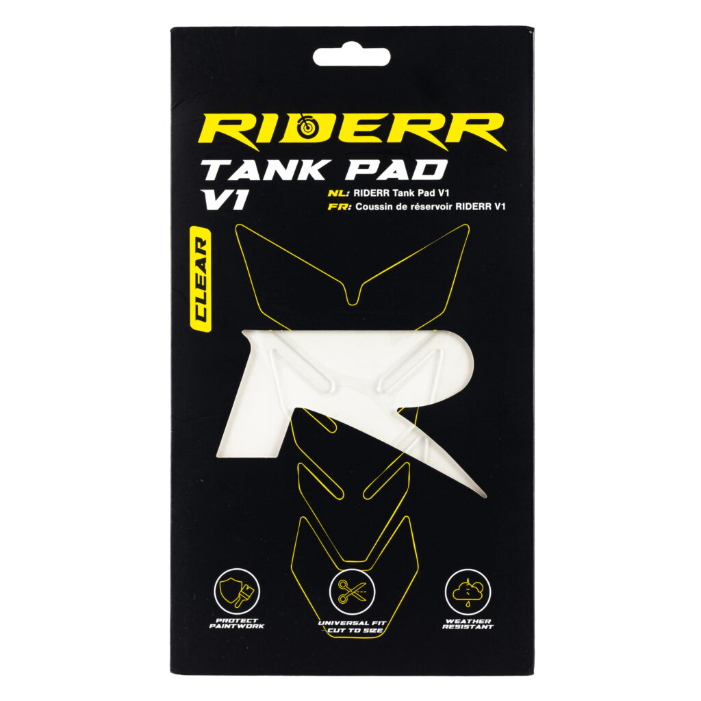 Riderr Tank Pad V1 Clear – protective clear motorcycle tank pad.